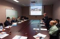 Prof. Chan Wai-Yee gives a brief introduction of the School of Biomedical Sciences to the delegation